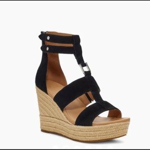 UGG Kolfax Black Suede Wedges